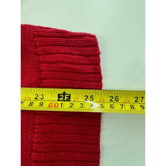 Vintage Christopher & Banks Christmas Holiday Cardigan Size Large Red White - Picture 6 of 6